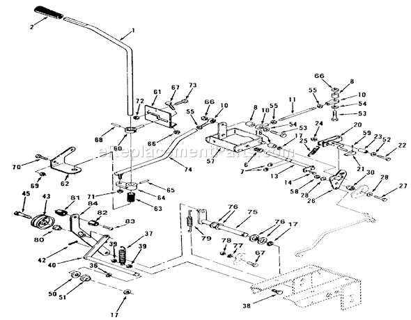 Toro 51-16OE02 (2000001-2999999)(1992) Lawn Tractor Clutch, Brake Motion Control Linkage 312-H & 416-H Diagram