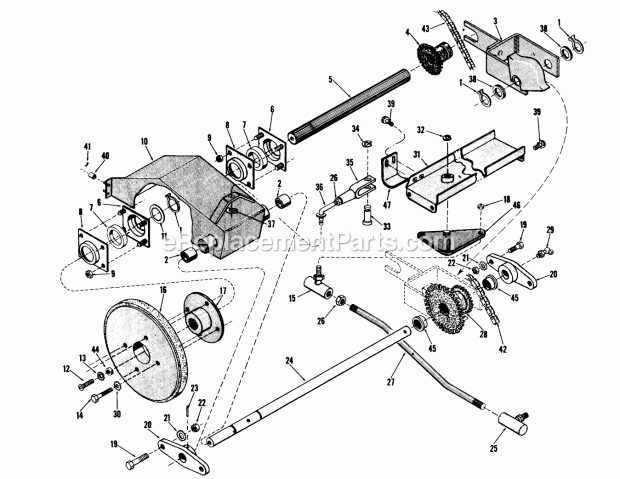 Toro 51060 (000001-099999) (1970) Big Red Riding Mower, 25-in. Side Discharge Mower Engaging Assembly Diagram