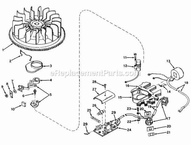 Toro 51070 (100001-199999) (1971) Big Red Riding Mower, 34-in. Side Discharge Mower Magneto No. 610681 (Electric Start Model) Diagram