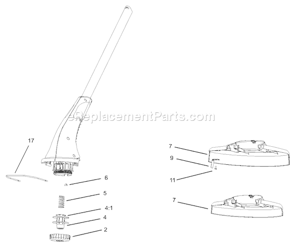 Toro 51248 (230000001-230999999)(2003) Trimmer Motor and Cutting Shield Assembly Diagram