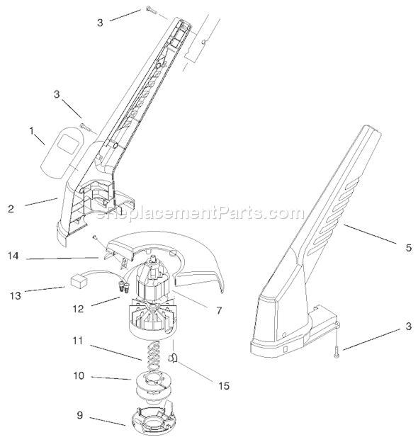 Toro 51249 (210000001-210999999)(2001) Trimmer Motor & Housing Assembly Diagram