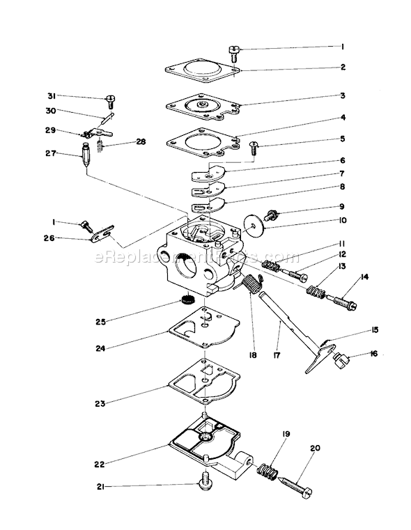 Toro 51606 (2000001-2999999)(1982) Trimmer Carburetor Diagram