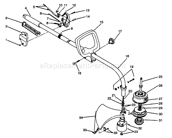 Toro 51620 (3900001-3999999)(1993) Trimmer Handle Assembly Diagram