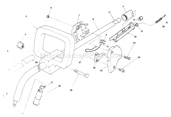 Toro 51637 (0000001-0999999)(1990) Trimmer Handle Assembly Diagram