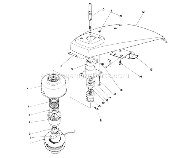 Toro 51637 (0000001-0999999)(1990) Trimmer Trimmer Head Assembly Diagram