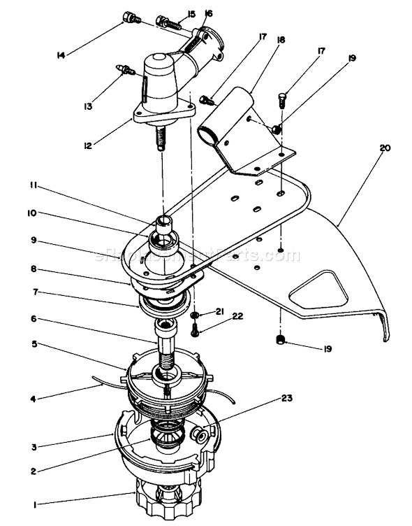 Toro 51644V (1000001-1999999)(1991) Trimmer Trimmer Head & Gear Box Assembly Diagram