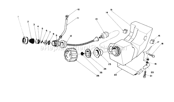 Toro 51644 (6000001-6999999)(1986) Trimmer Fuel Tank Assembly Diagram