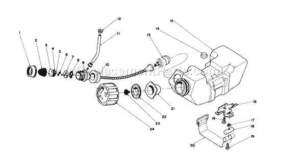 Toro 51645 (5000001-5999999)(1985) Trimmer Fuel Tank Assembly Diagram