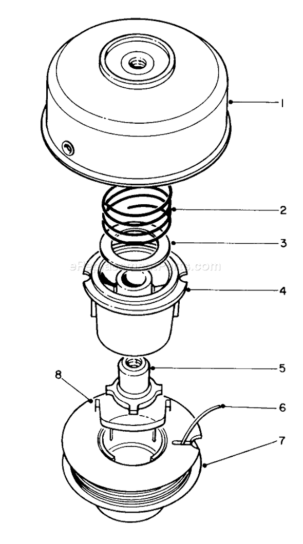 Toro 51645 (7000001-7999999)(1987) Trimmer Single Line Tap and Trim Head Diagram