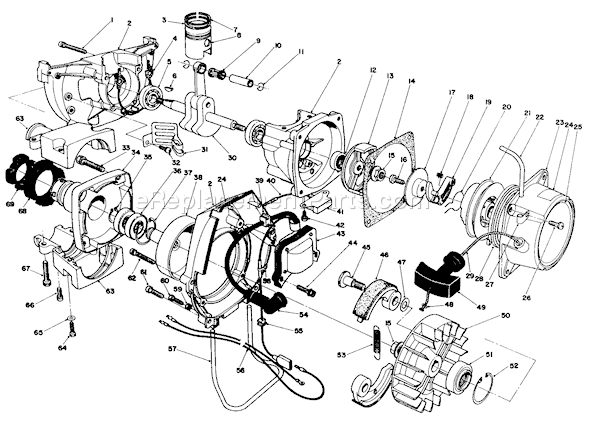 Toro 51645 (7000001-7999999)(1987) Trimmer Engine Diagram