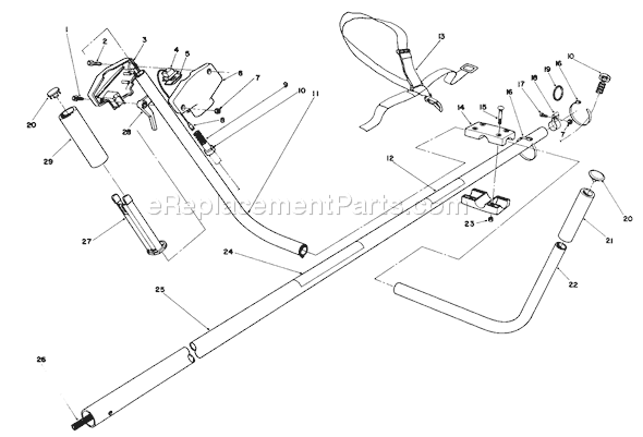 Toro 51645 (7000001-7999999)(1987) Trimmer Handle Assembly Diagram