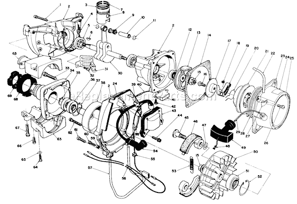 Toro 51645 (8000001-8999999)(1988) Trimmer Engine Diagram