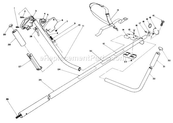 Toro 51645 (8000001-8999999)(1988) Trimmer Handle Assembly Diagram