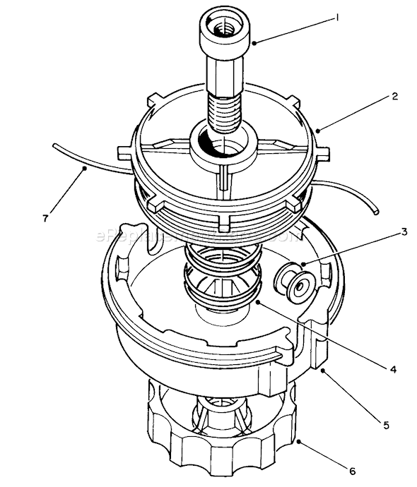 Toro 51650 (0000001-0999999)(1990) Trimmer Manual Feed Head Assembly Diagram