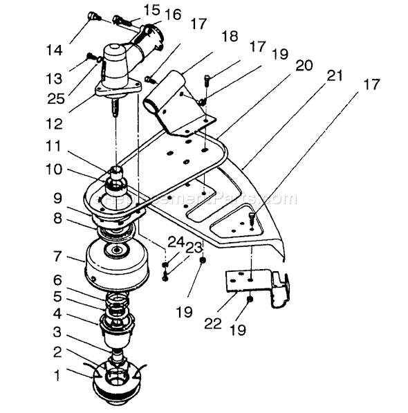 Toro 51650 (2000001-2999999)(1992) Trimmer Cutter Head & Gear Box Assembly Diagram