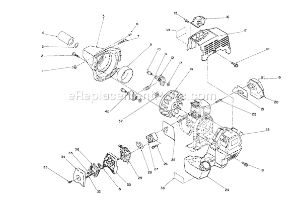 Toro 51652 (1000001-1999999)(1991) Trimmer Engine Diagram