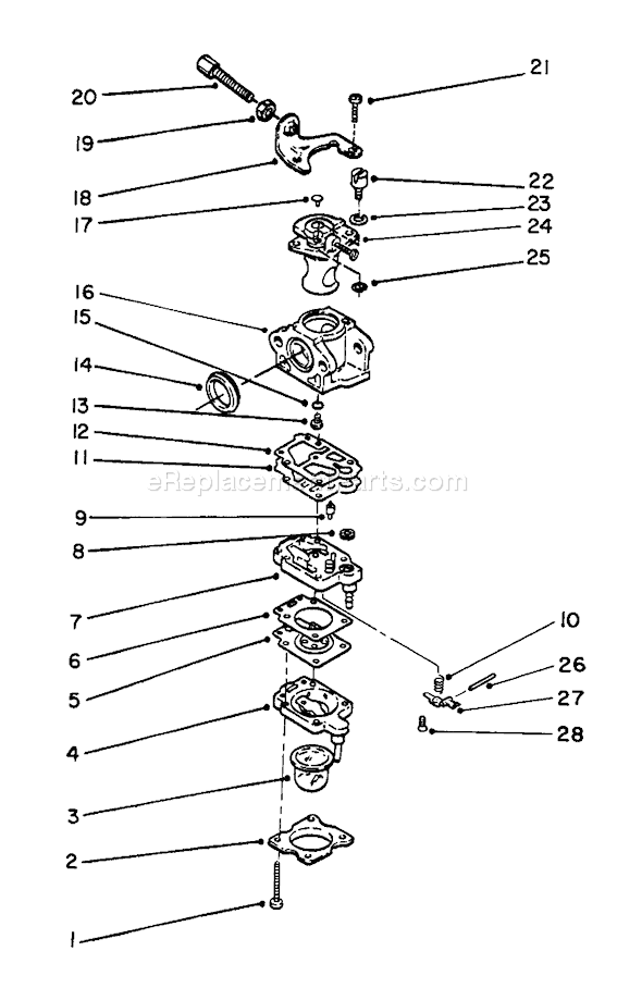 Toro 51652 (2000001-2999999)(1992) Trimmer Carburetor Assembly Diagram