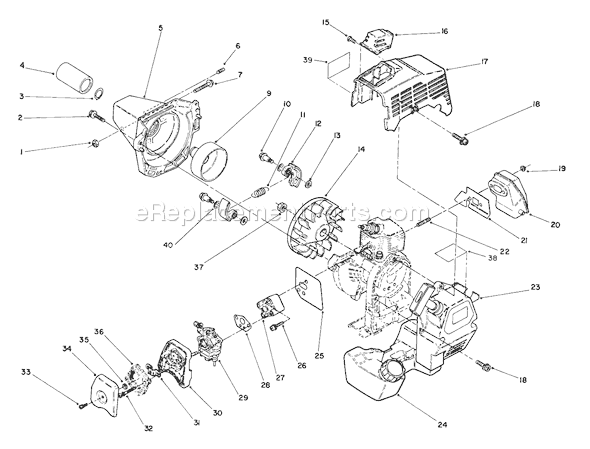 Toro 51652 (2000001-2999999)(1992) Trimmer Engine Diagram