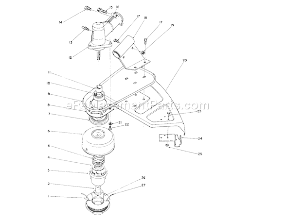 Toro 51655 (0000001-0999999)(1990) Trimmer Trimmer Head & Gear Box Assembly Diagram
