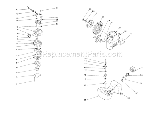 Toro 51655 (1000001-1999999)(1991) Trimmer Page F Diagram