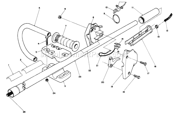 Toro 51660 (0000001-0999999)(1990) Trimmer Handle Assembly Diagram