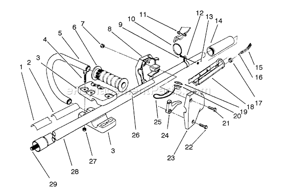 Toro 51660 (2000001-2999999)(1992) Trimmer Handle Assembly Diagram