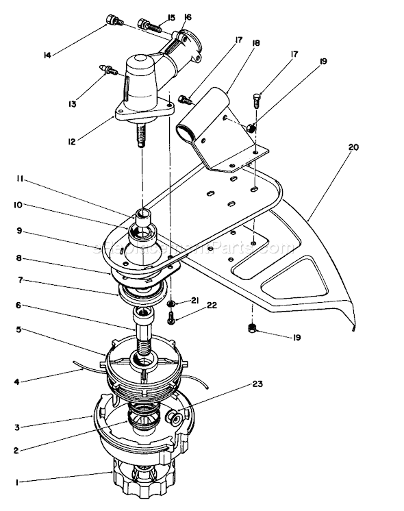 Toro 51660 (8000001-8999999)(1988) Trimmer Trimmer Head & Gear Box Assembly Diagram