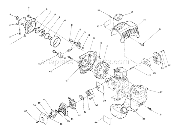 Toro 51665 (1000001-1999999)(1991) Trimmer Engine Diagram