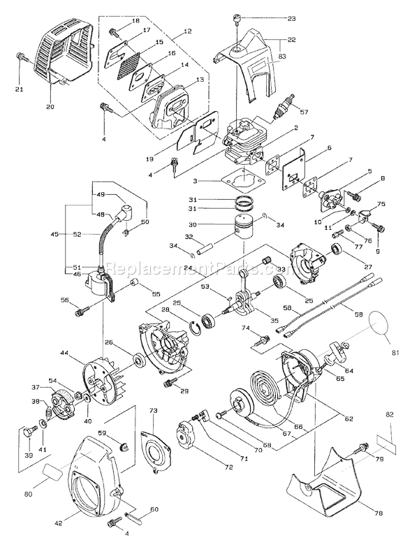 Toro 53010 (790001-799999)(1997) Trimmer Engine Assembly Diagram