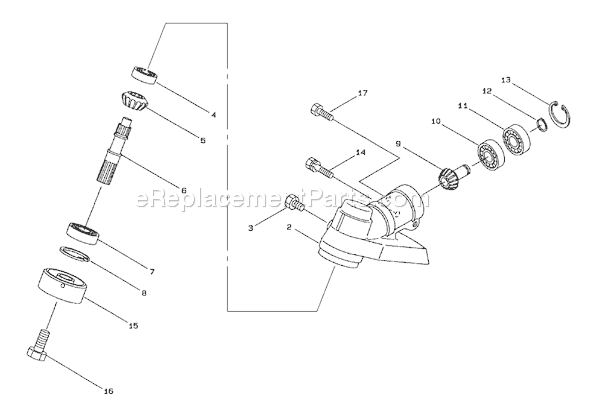 Toro 53011 (890001-895000)(1998) Trimmer Gearcase Assembly Diagram