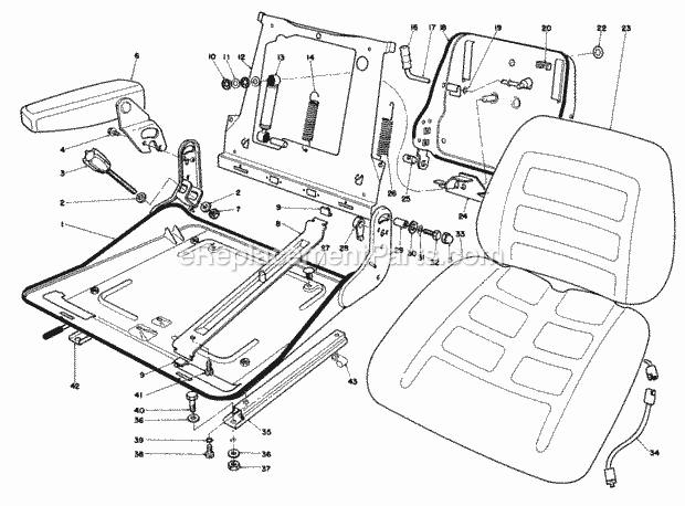 Toro 55-8450 Hour Meter Kit, Groundsmaster 117 Deluxe Suspension Seat Kit Model No. 30756 (Optional) Diagram