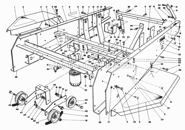 Toro 55-8450 Hour Meter Kit, Groundsmaster 117 Frame & Jackshaft Assembly Diagram