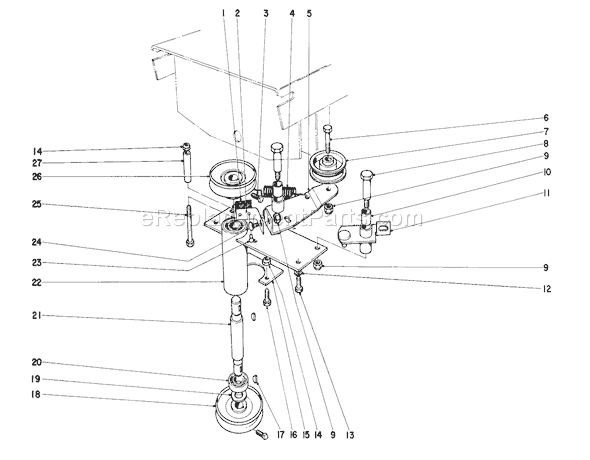 Toro 55233 (2000001-2999999)(1972) Lawn Tractor Power Take Off Assembly Diagram