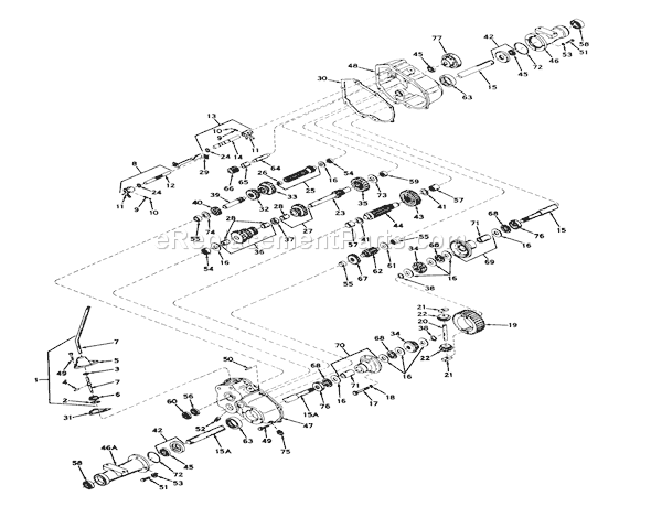 Toro 55302 (0000001-0999999)(1970) Lawn Tractor Transaxle Assembly Model No. 2301-A Diagram