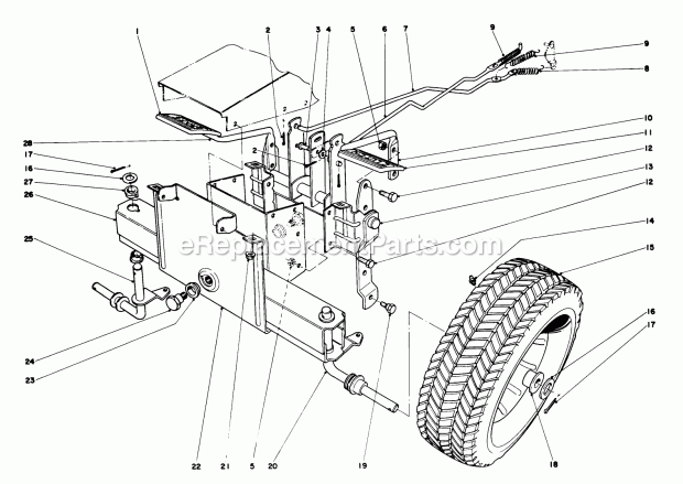 Toro 56005 (2000001-2999999) (1972) 25-in. Sportsman Lawnmower Front Axle and Wheel Assembly Diagram