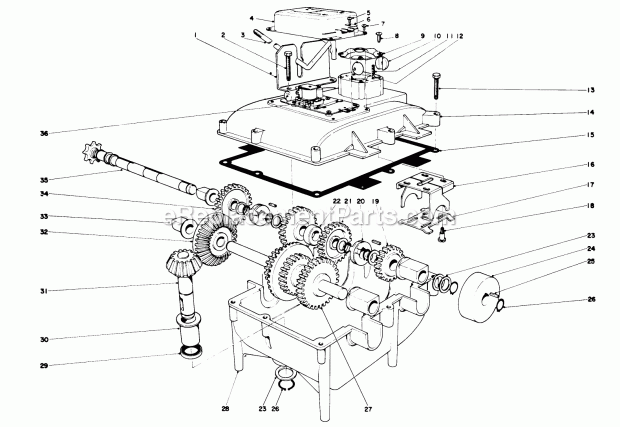 Toro 56010 (2000001-2999999) (1972) 25-in. Sportlawn Lawnmower Transmission Assembly Diagram