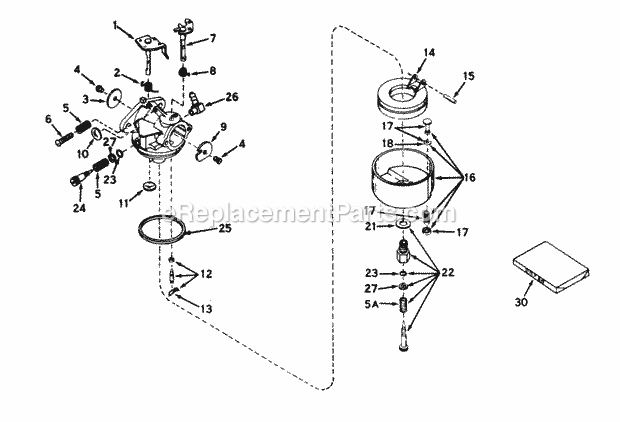 Toro 56020 (3000001-3999999) (1973) 25-in. Premium Rider Carburetor No. 631716 (Model No. 56020) Diagram