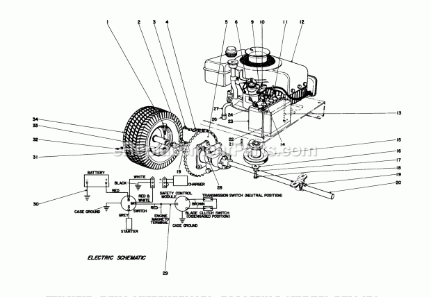 Toro 56020 (3000001-3999999) (1973) 25-in. Premium Rider Engine and Differential Assembly (Model 56025) Diagram