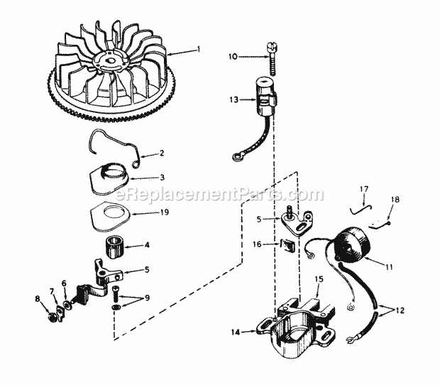 Toro 56022 (5000001-5999999) (1975) 25-in. Premium Rider Magneto No. 610881 (Model No. 56027) Diagram