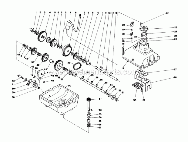 Toro 56022 (5000001-5999999) (1975) 25-in. Premium Rider Transmission Assembly Diagram