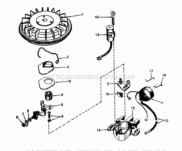 Toro 56025 (3000001-3999999) (1973) 25-in. Premium Rider Keylectric Magneto No. 610862 (Model No. 56020) Diagram