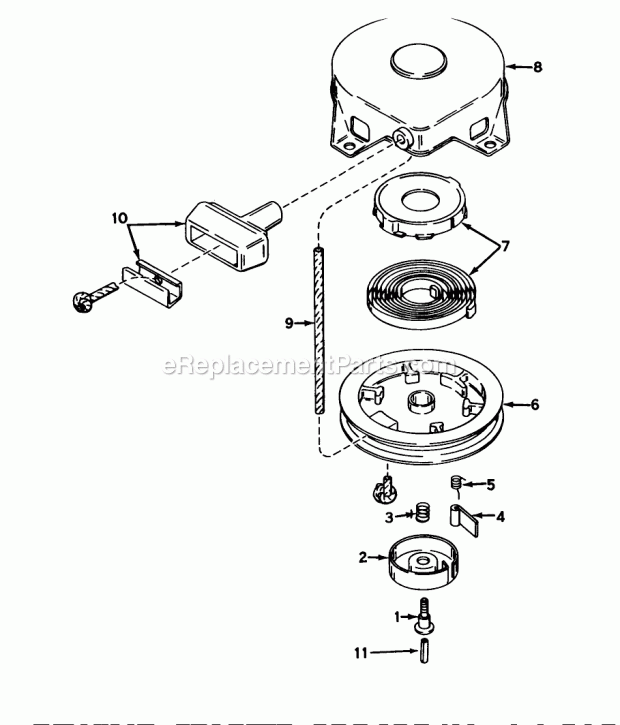 Toro 56025 (3000001-3999999) (1973) 25-in. Premium Rider Keylectric Rewind Starter 590420 (Model 56020) Diagram