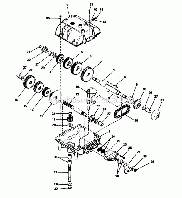 Toro 56025 (3000001-3999999) (1973) 25-in. Premium Rider Keylectric Transmission Assembly Diagram