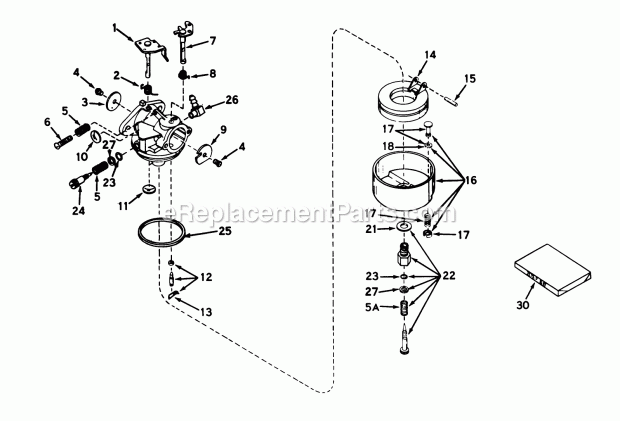 Toro 56025 (3000001-3999999) (1973) 25-in. Premium Rider Keylectric Carburetor No. 631716 (Model No. 56025) Diagram