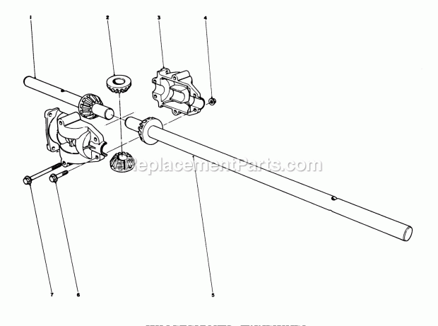 Toro 56025 (3000001-3999999) (1973) 25-in. Premium Rider Keylectric Differential Assembly Diagram