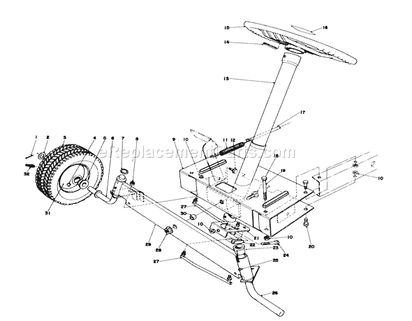 Toro 56033 (5000001-5999999)(1975) Lawn Tractor Front Axle Assembly Diagram