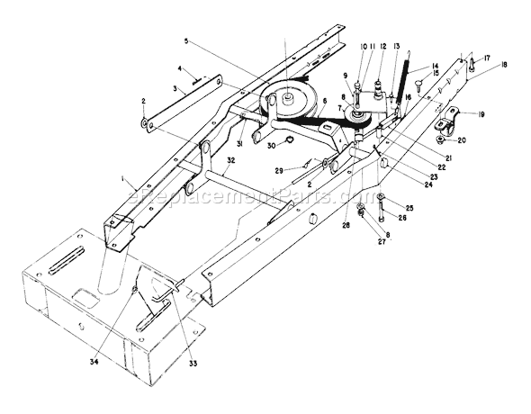 Toro 56044 (1000001-1999999)(1981) Lawn Tractor Frame Assembly Diagram