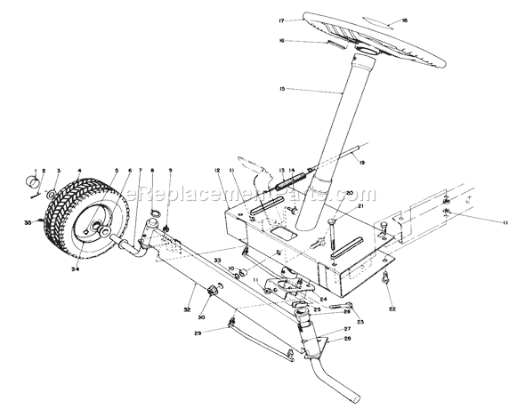 Toro 56044 (1000001-1999999)(1981) Lawn Tractor Front Axle Assembly Diagram