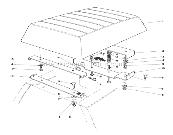 Toro 56044 (1000001-1999999)(1981) Lawn Tractor Seat Assembly Diagram