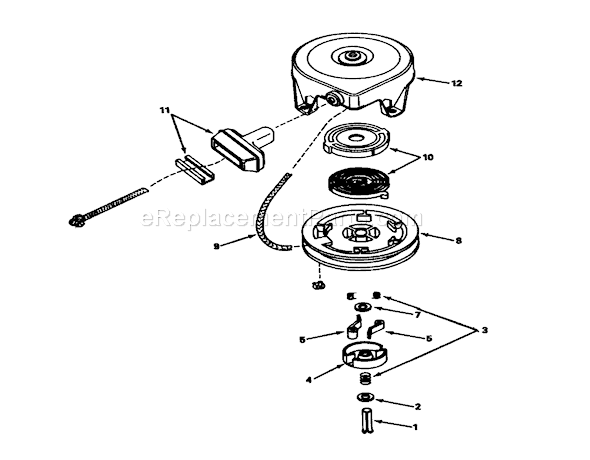 Toro 56123 (0000001-0999999)(1990) Lawn Tractor Rewind Starter 590633 Diagram